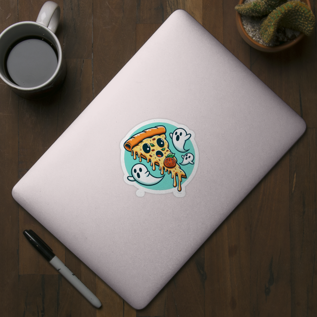 Funny Pizza Ghost Halloween by logiamerch